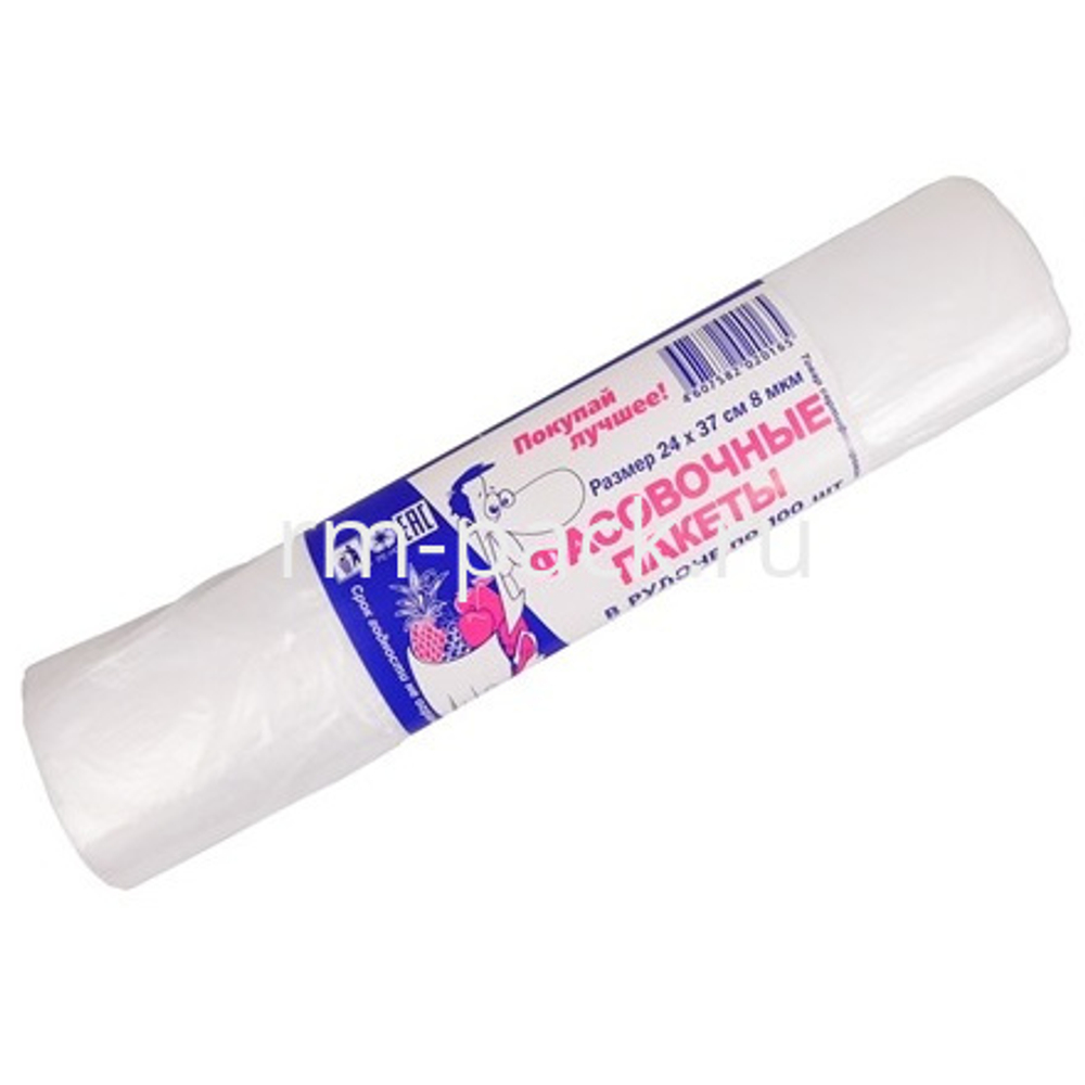 Пакет фас. 24*37см 8мкм 1/100шт в рулоне