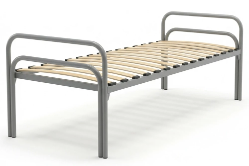 Кровать металлическая 1 ярус 800х1900 с ламелями двойные ножки Х+