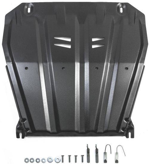 Защита картера и КПП Rival для Nissan Qashqai II Россия (V - 1.2T; 2.0) 2015-2019/Nissan Qashqai II рестайлинг (V - 2.0) 4WD 2019-н.в./Nissan X-Trail T31, T32 (V - 2.0; 2.5) 2007-2018 2018-н.в./Renault Koleos I (V - 2.0; 2.0D; 2.5) 2008-2011/Renault Koleos I рестайлинг (V - 2.0D; 2.5) 2011-2013/Renault Koleos I, II (V - 2.0; 2.0D; 2.5) 2013-2020, сталь 1.5 мм, с крепежом, штампованная, 111.4158.1