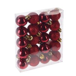 GAEM Набор из 20шт, Украшение новогоднее Шар "Снежок вишневый", D3 см, L11,5 W3 H14,5 см
