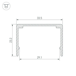 Профиль WPH-FLEX-3020-1000 ANOD (Arlight, Алюминий) 062645