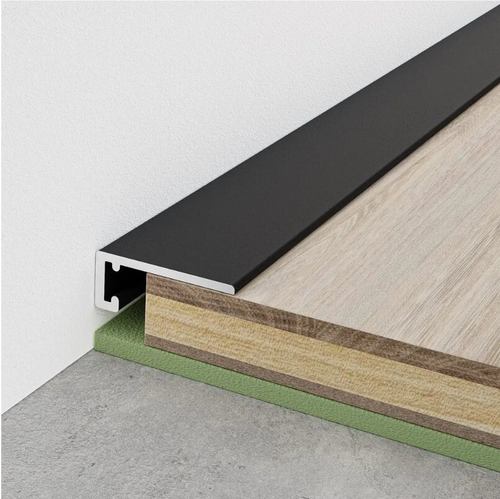 Микроплинтус НЕПЛИНТУС AL16X5-03 Чёрный Анод 16х6х2000мм