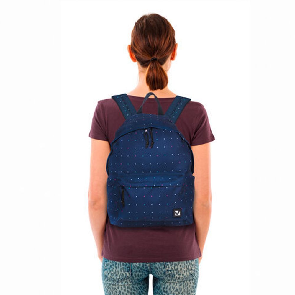 Рюкзак BRAUBERG универсальный, сити-формат, темно-синий, Полночь, 20 литров, 41х32х14 см, 224754