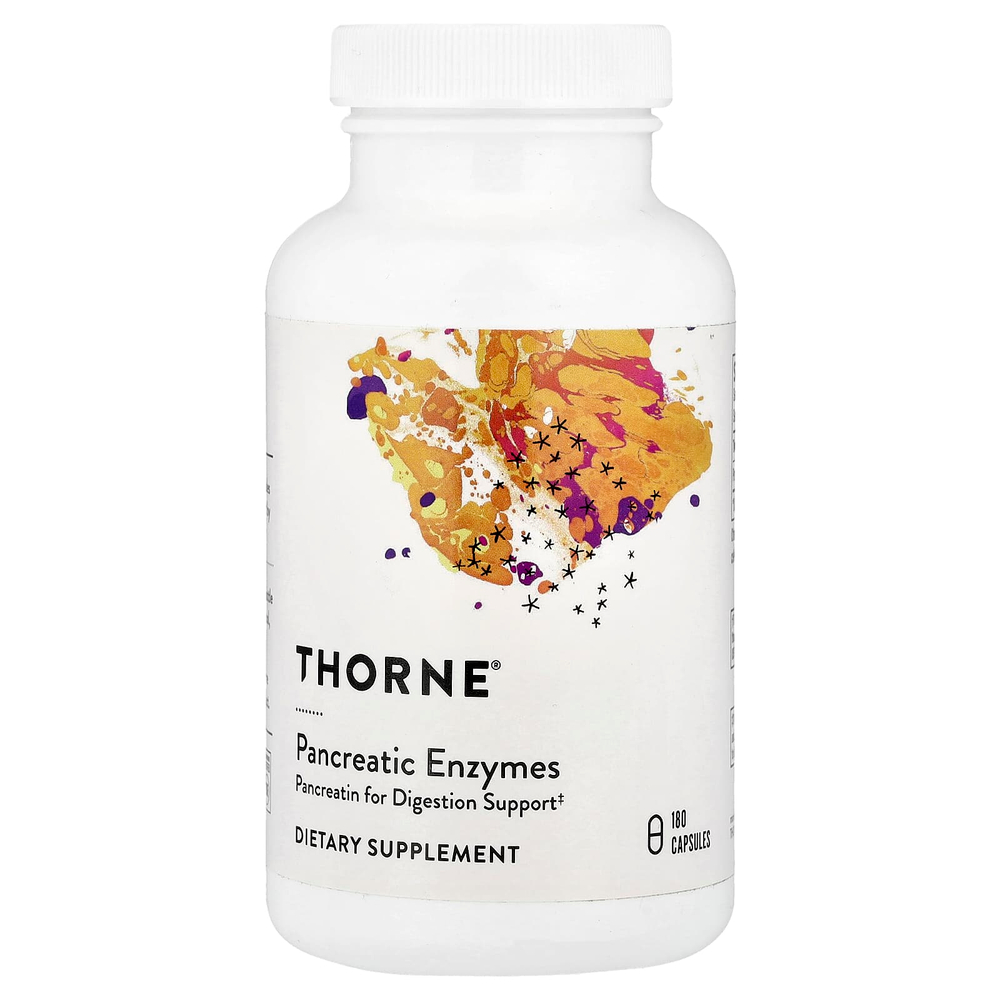 Thorne, Ферменты поджелудочной железы, 180 капсул (500 мг на капсулу)