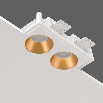 Встраиваемый гипсовый светильник для установки в потолках из гипсокартона LED MR16 GU10 / модуль LED MR16 SN 203 белый/латунь Quasar 80 Duo Brass Stellanova