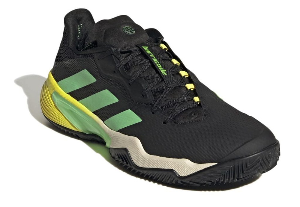 Мужские кроссовки теннисные Adidas Barricade M Clay - cloud whitebeam green/beam yellow