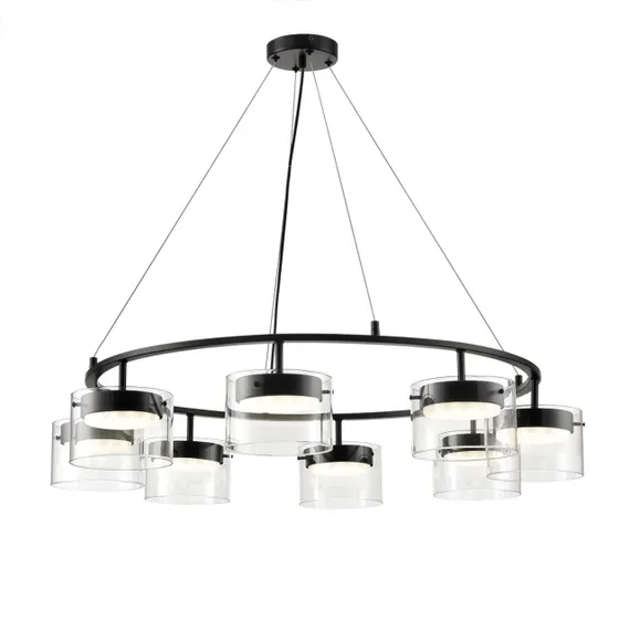 8232/8 COMFI LN25 193 черный/прозрачный, металл/стекло Светильник подвесной LED GX70 8*10W 220V NATALINA