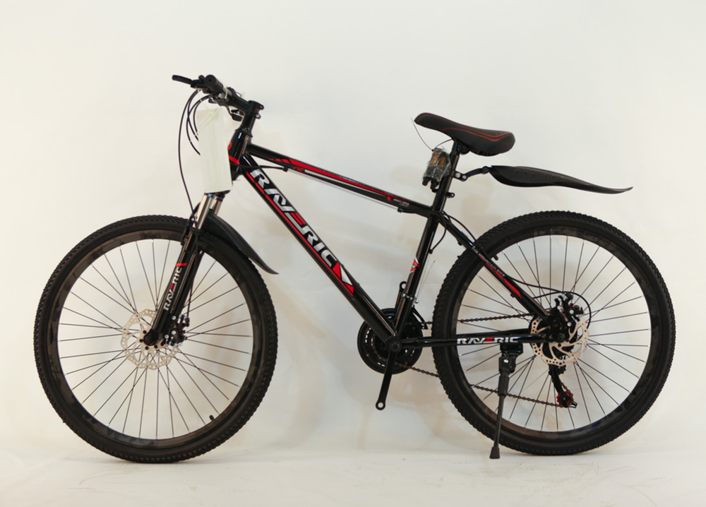 Велосипед 26" Raveric 21скор (стальная рама, диск. тормоз) Черно-красный (№19-1)