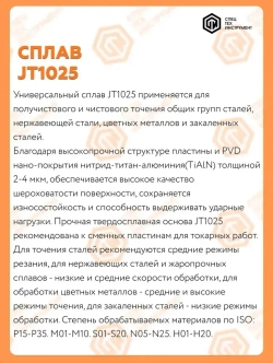 Пластина VCMT160404 JT1025 STI