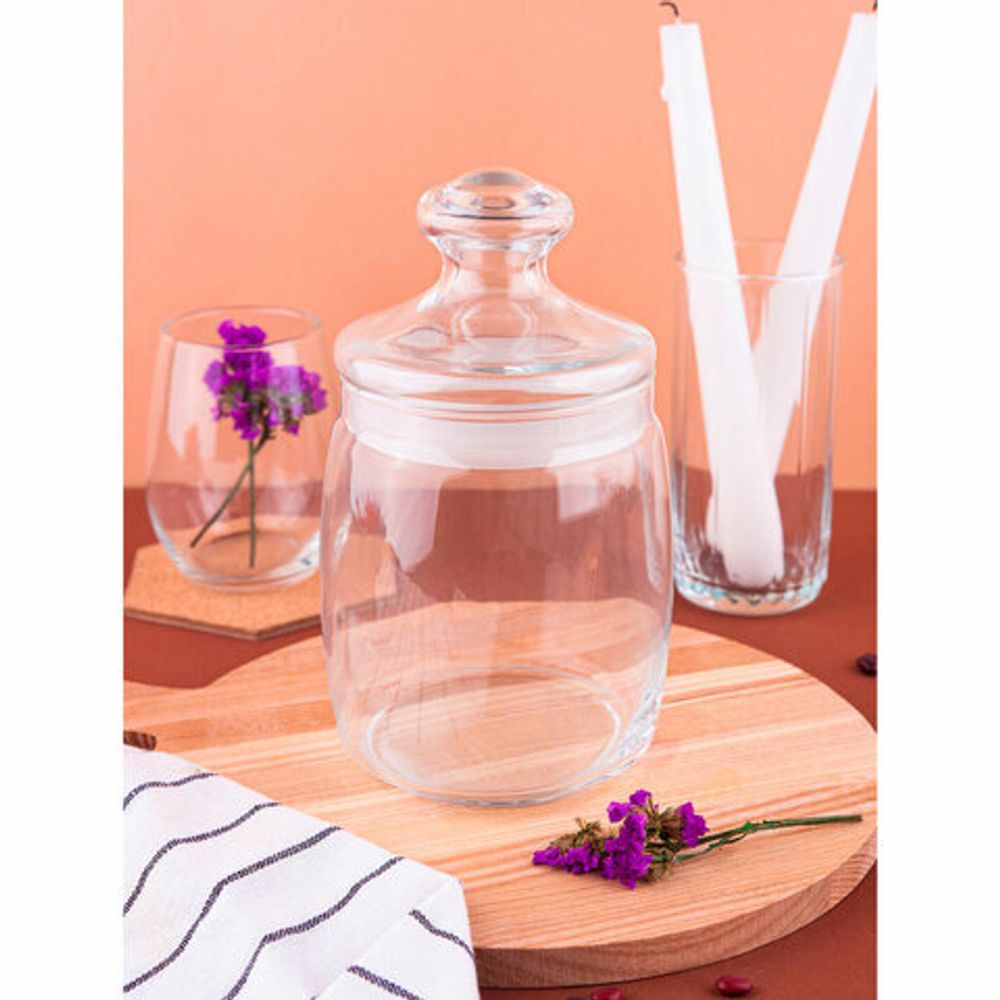 Банка для сыпучих продуктов, с крышкой, 920 мл, стекло, PASABAHCE "ЧЕШНИ", фирменная подарочная упаковка, 97560