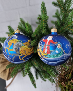 Шар стеклянный "Тройка", ручная роспись