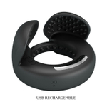 Черное эрекционное виброкольцо Quentin (Цвет: черный)