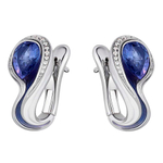 Серьги с Танзанитами и Бриллиантами, Эмаль, E0123-40/1