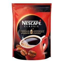 купить Кофе растворимый Nescafe Classic с добавлением молотой арабики, 320 г пакет (Нескафе)