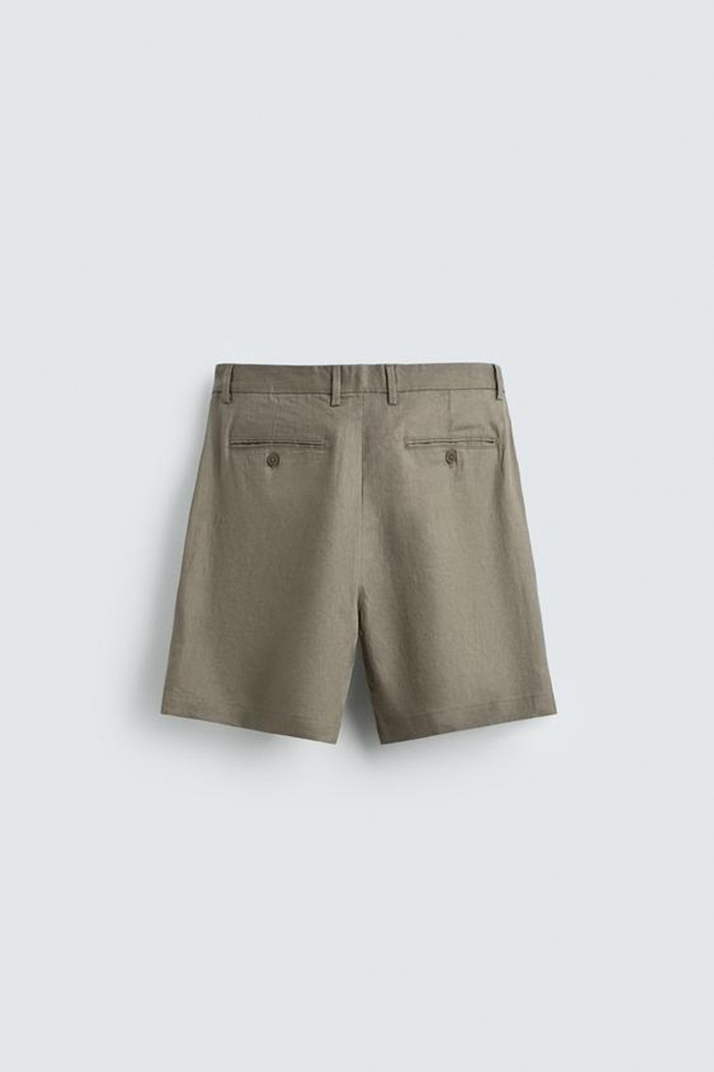 ZARA БЕРМУДЫ ИЗ 100% ЛЬНА КЛАССИЧЕСКОГО КРОЯ, СВЕТЛО-БЕЖЕВЫЙ