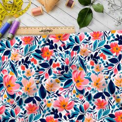 Ткань премиум габардин эффектная луговая фантазия