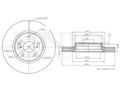 Диск тормозной передний UNIO BRD-20437
