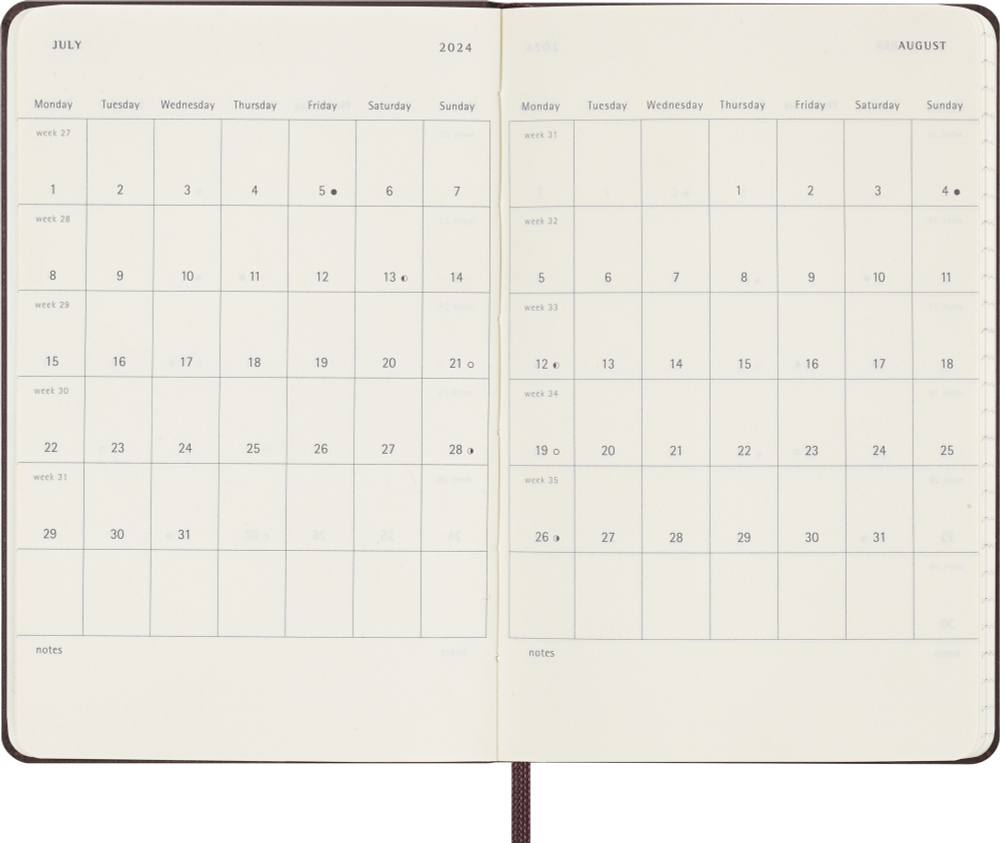 Еженедельник Moleskine Classic WKNT Pocket 90x140мм 144стр линейка бордовый (DHF1012WN2Y24)