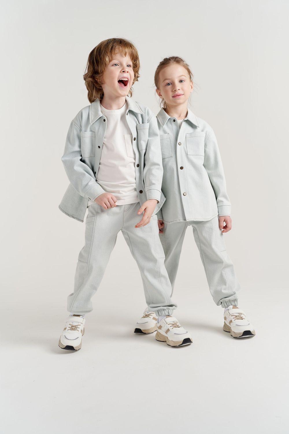 Рубашка джинсовая "Серо-голубой"