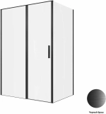 Душевой уголок Allen Brau Priority 3.31036.BBA+3.31042.BBA 140х80 стекло прозрачное/профиль черный брашированный