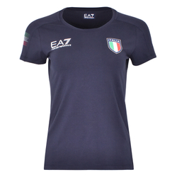 Женская теннисная футболка EA7 Woman Jersey T-shirt - night blue