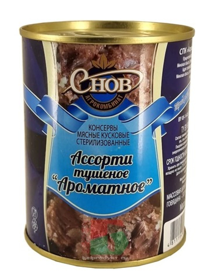 Мясное ассорти тушеное "Ароматное" 338г. Снов