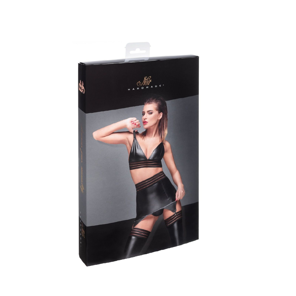 Бюстгальтер на эластичной ленте Powerwetlook bralette with elastic tape (Размер: S) (Цвет: черный)