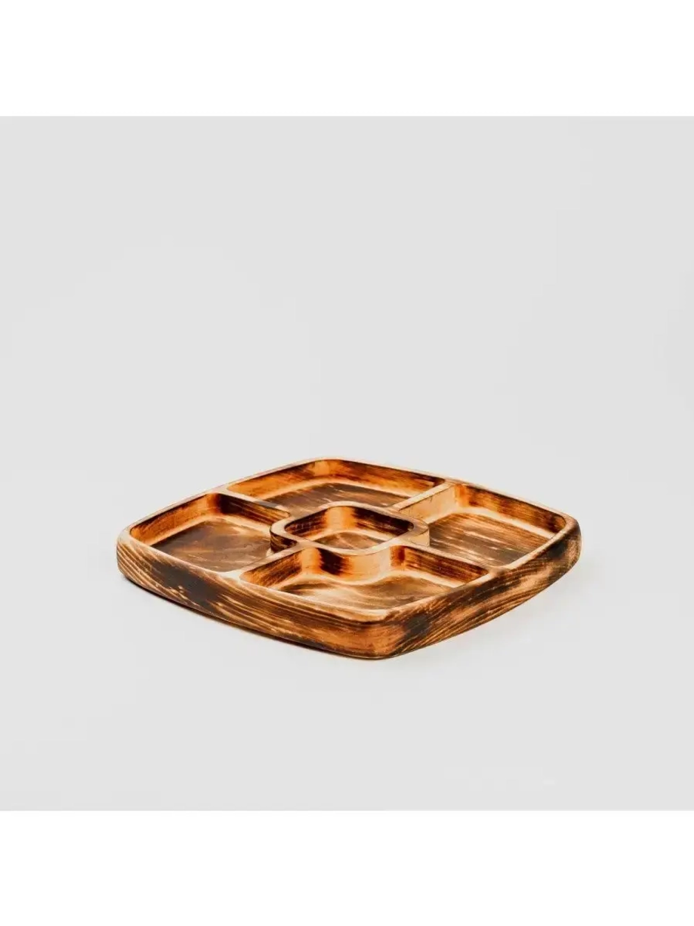 Деревянная менажница квадратная 5 отсеков из кедра