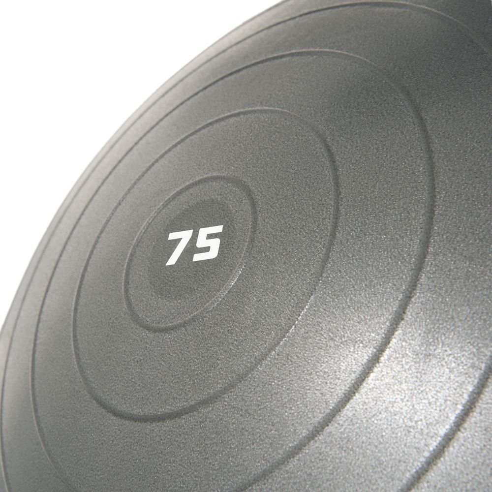 Мяч гимн. TORRES, FB122575, диам. 75 см, эласт. ПВХ, с защ.от взрыва,с насосом, серый