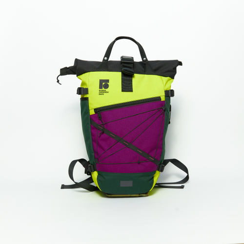 Рюкзак Rolltop Grubo 500 M пурпурный/темно-зеленый/лаймовый