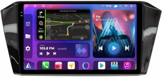 Магнитола для Volkswagen Passat B8 2015+ (без штатного усилителя) - FarCar BM518M монитор 10.36" QLED на Android 14, TS10, 4+32Гб, CarPlay, 4G SIM-слот