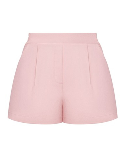 Шорты из крепа с завышенной талией, светло-розовый