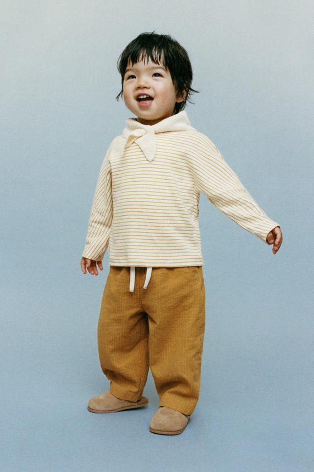 ZARA ФУТБОЛКА В ПОЛОСКУ, ОХРА