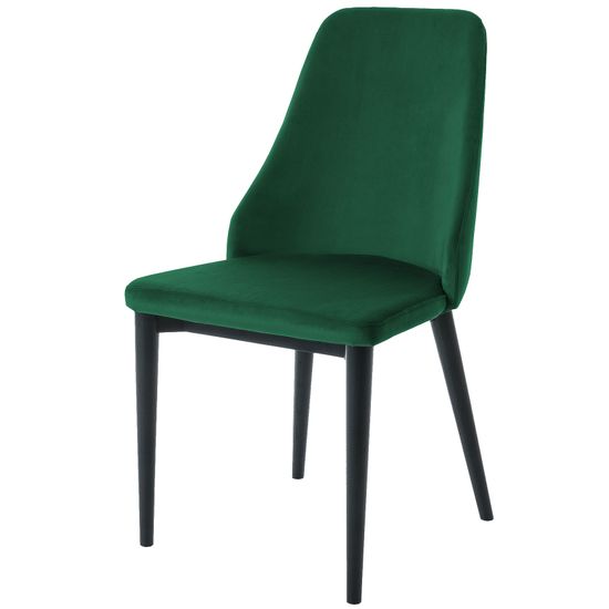 Стул Roxie черного дерева черный бархатный зеленый