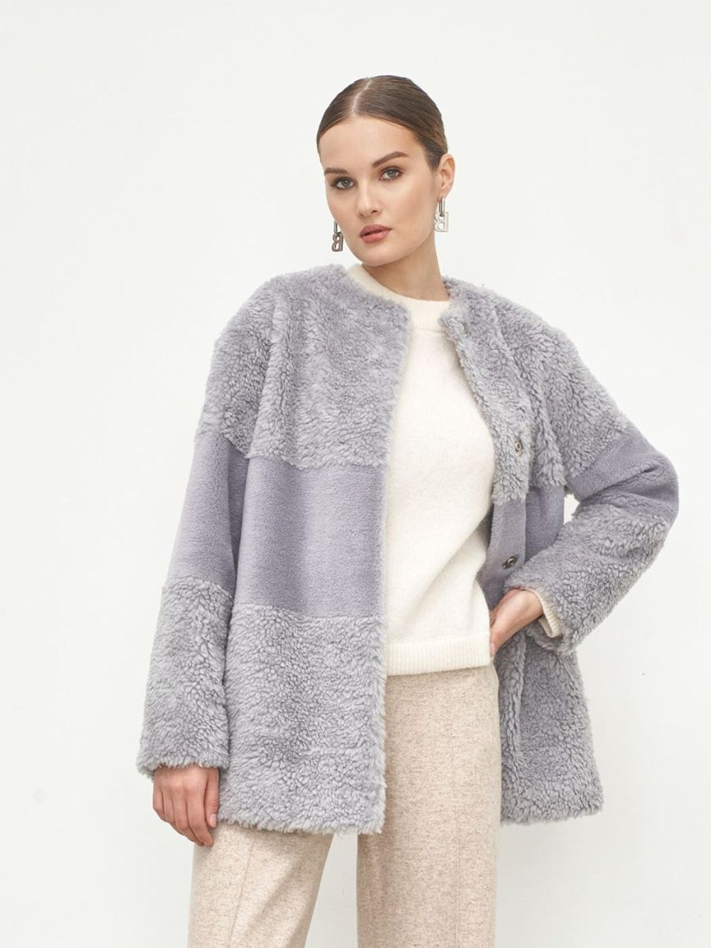 Шуба женская чебурашка тедди, SilverFox (арт. S1235-001)