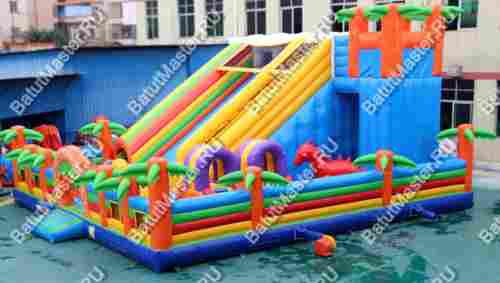 Надувной батут горка "Парк Юрского периода"