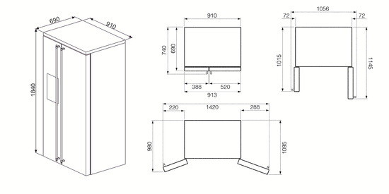 Холодильник Smeg SBS8004P