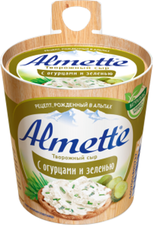 Сыр творожный Hochland Almette с огурцами и зеленью 60% (150 г)
