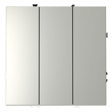 Выключатель встраиваемый VOLTUM S70 трехклавишный 10А, (сталь)