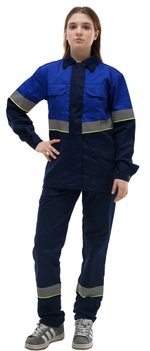 Костюм женский летний «ЮЖНАЯ ШИРОТА» (куртка+брюки) цв.синий/васильковый