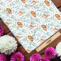 Ткань муслин акварельные оленята