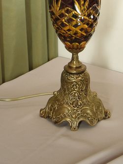 Olympus Brass Лампа настольная из венецианского стекла на бронзовом основании с абажуром