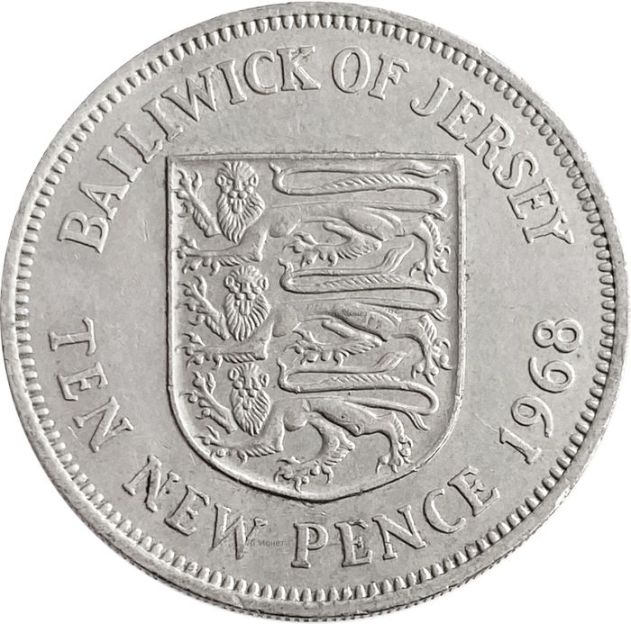 10 новых пенсов 1968 Джерси