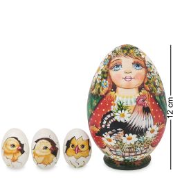 Народные промыслы МР-16/39 Матрешка-Яйцо 4м «Мария с цыплятами»