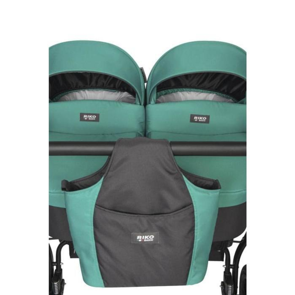 Коляска для близнецов SAXO  (RIKO BASIC) 01 бирюзовый-чёрный