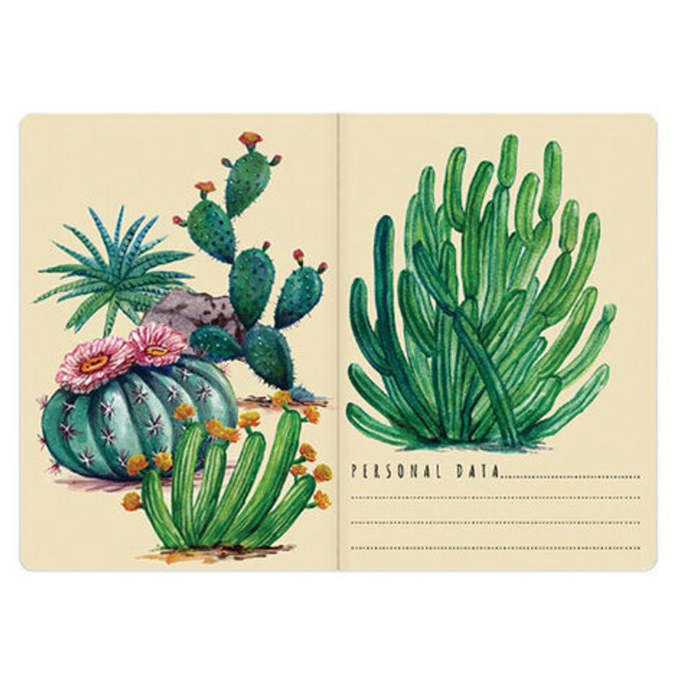 Тетрадь ЕВРО А5 40 л. BRUNO VISCONTI сшивка, клетка, Soft Touch, бежевая бумага 70 г/м2, "НОЧНЫЕ КАКТУСЫ", 7-40-001/28