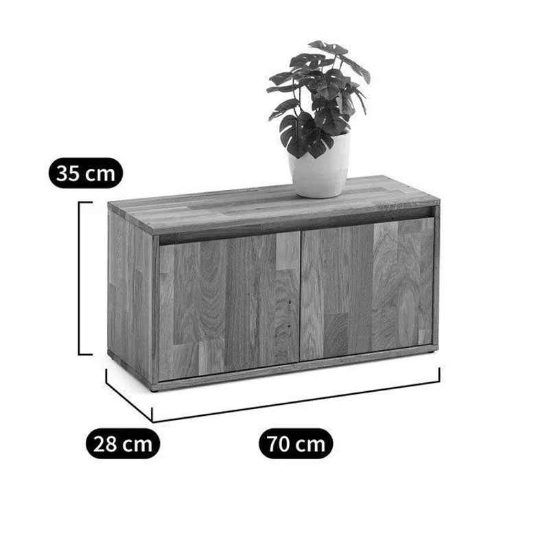 Комод, 70х28х35, Эдгар, для одежды, натуральный дуб, в прихожую, детскую, ванную комнату, черный, Dipriz