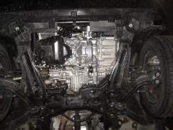 Защита картера двигателя, КПП (2 мм, сталь) для Haval F7 2019-2024 (V = 1.5; 2.0 AMT 2WD/4WD) Sheriff.28.4402