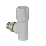 Клапан (вентиль) PP-R запорный белый Дн 20х1/2" Ру25 НР угловой для радиатора VALFEX 1014720012