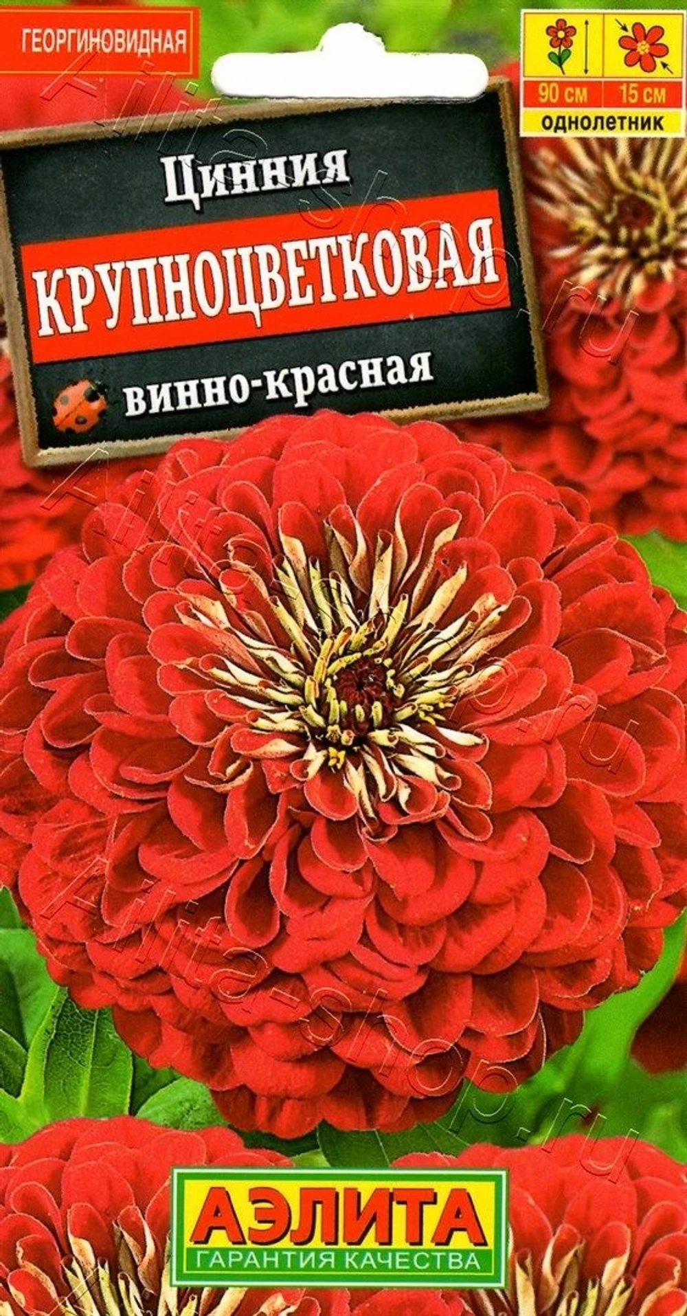 Цинния Крупноцветковая винно-красная 0,3г (Аэлита)